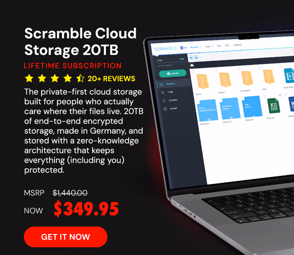 Scramble Cloud Storage Lifetime Subscription (20TB)