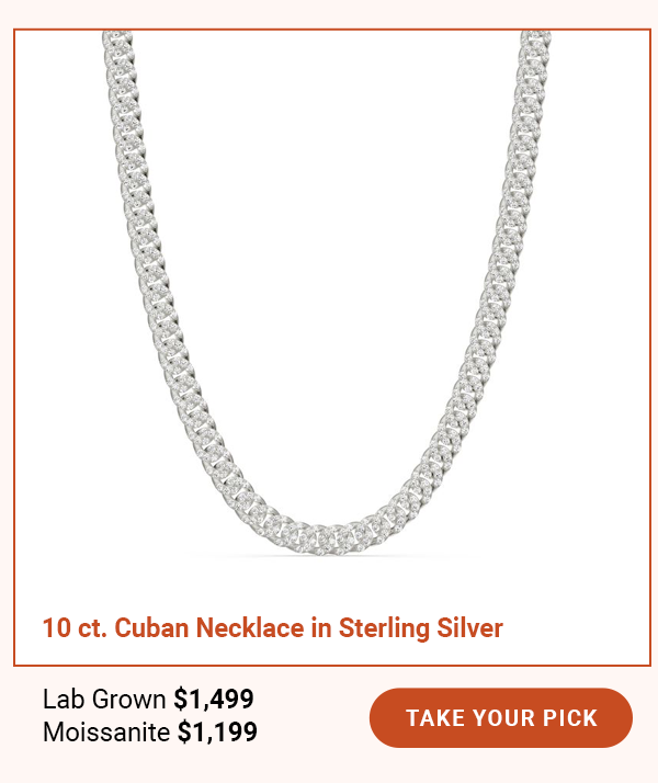 10 ct. Cuban Necklace in Sterling Silver
