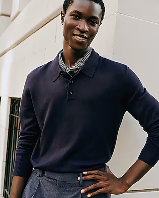 Luxtouch Jersey Long Sleeve Sweater Polo