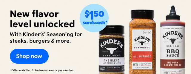 New flavor level unlocked | With Kinder's Seasoning for steaks, burgers and more. Shop now
