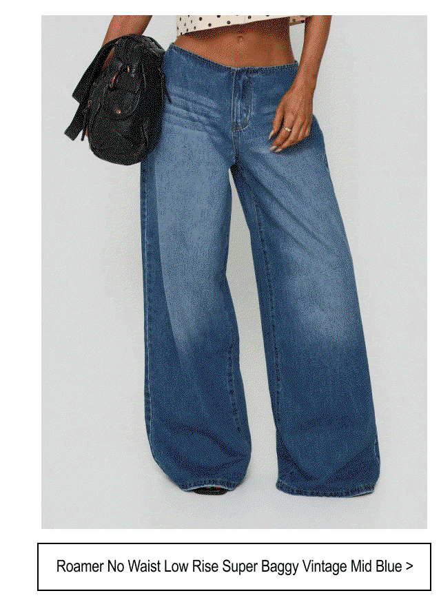 Roamer No Waist Low Rise Super Baggy Vintage Mid Blue