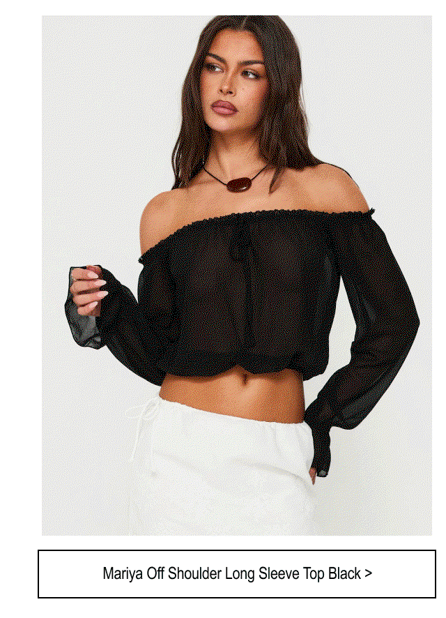 Mariya Off Shoulder Long Sleeve Top Black