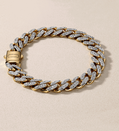 Gold and diamond two-tone men’s bracelet.