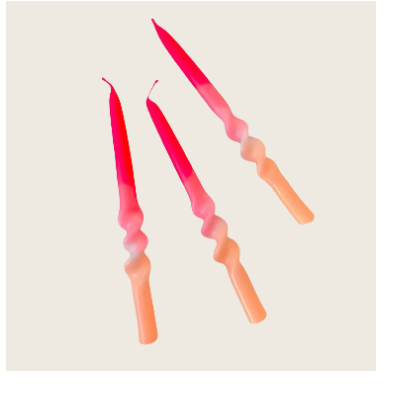Pink Stories Flamingo Twister Taper Candle Set