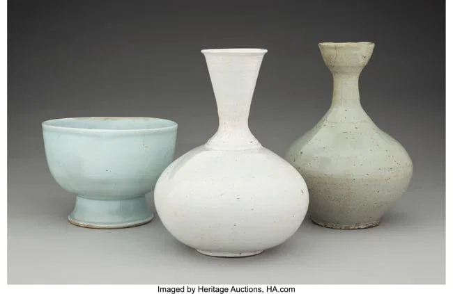 27002&colon; A Group of Three Korean Glazed Ceramic Works&comma; 19
