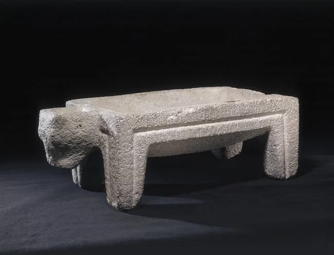 Ancient Near Eastern Basalt Bull Altar, Teshub
