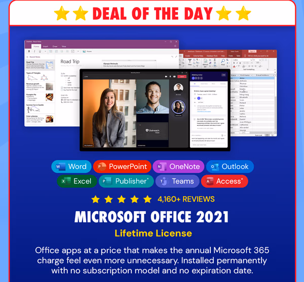 Microsoft Office Professional 2021 for Windows or Mac: Lifetime License