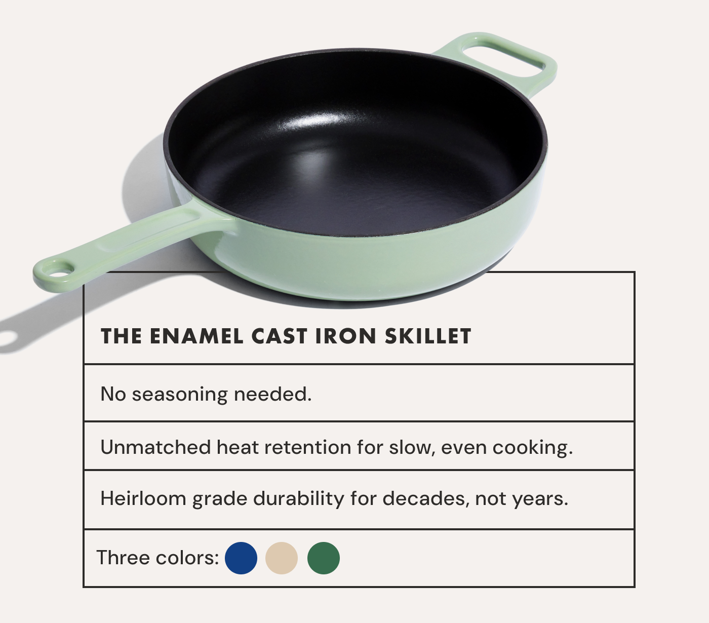 THE ENAMEL CAST IRON SKILLET