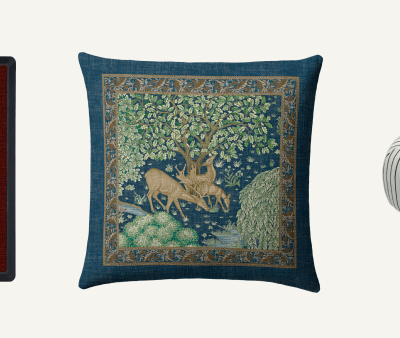 Brook Sapphire Blue Woven Throw Pillow