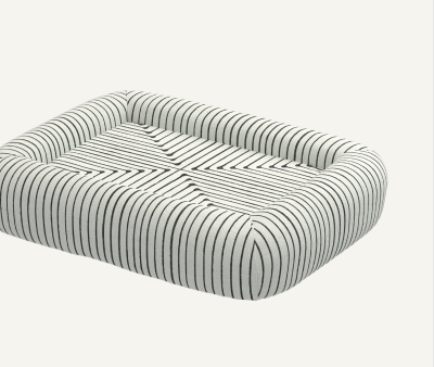 Inkdrop Ivory Woven Bolster Pet Bed