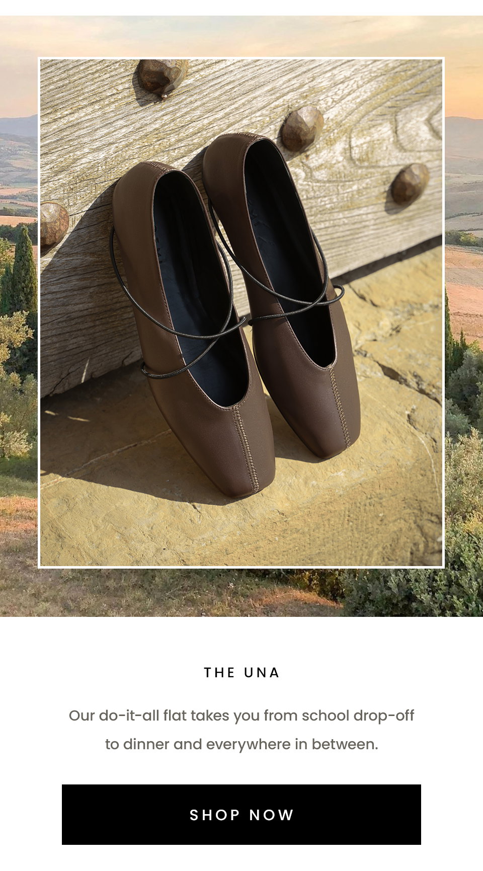The Una | Our do-it-all flat takes you from school drop-off to dinner and everywhere in between.  < Shop Now >  