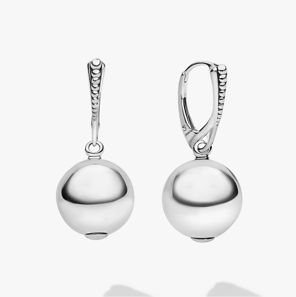 Silver Beaded Drop Earrings