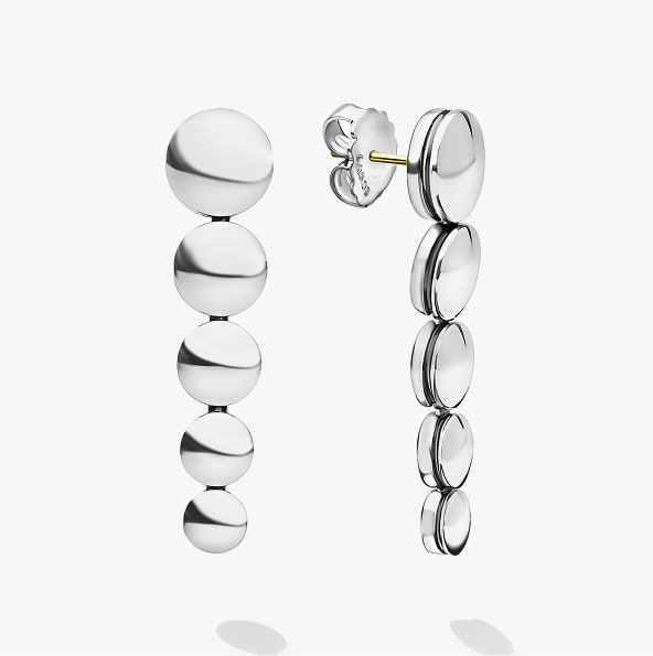 Sterling Silver Disc Drop Earrings