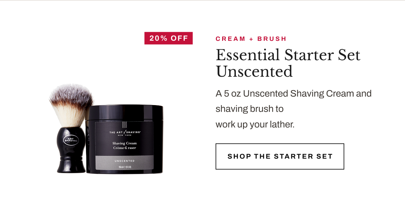 Product image of Essential Starter Set Unscented with “Shop the Starter Set” button.