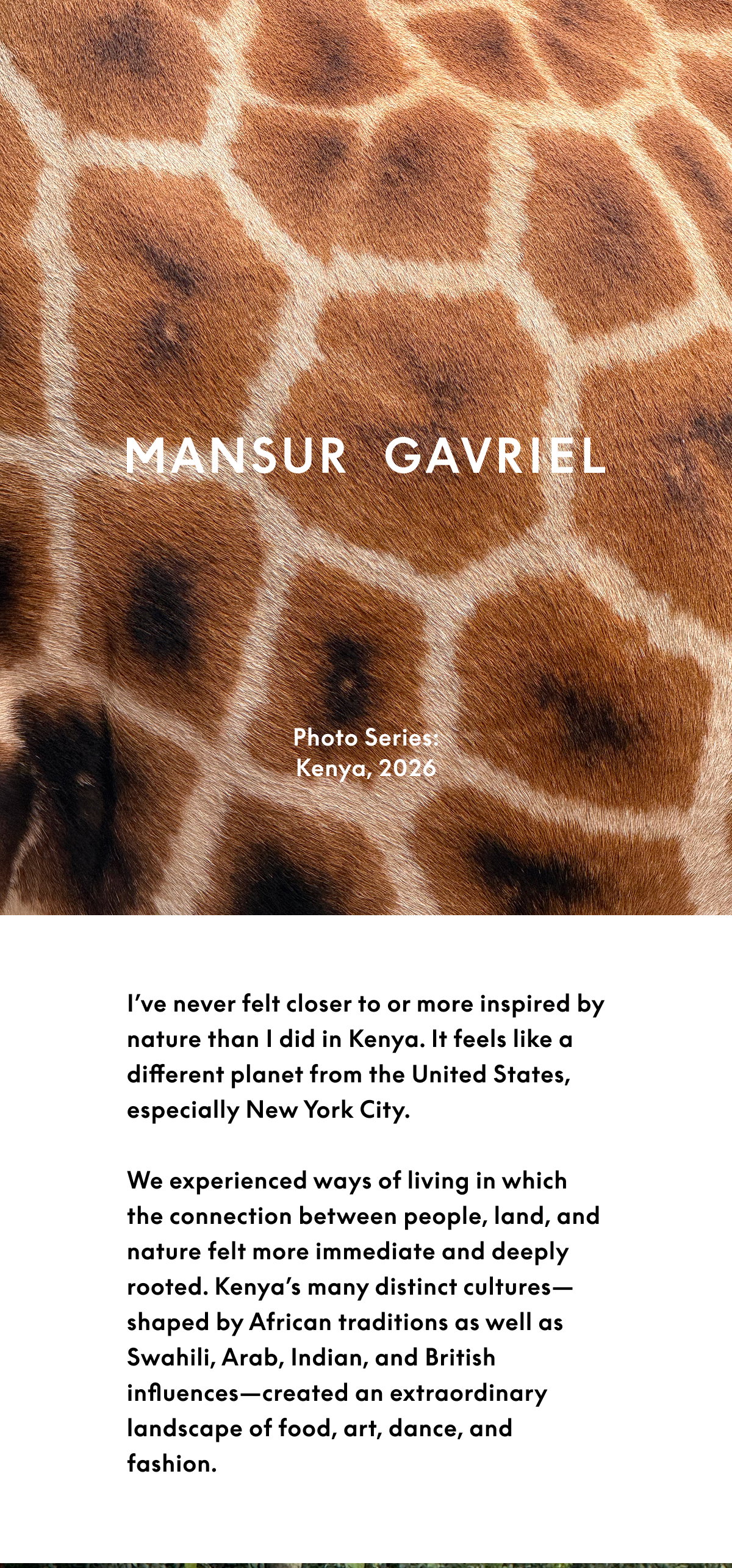 Our co-founder and creative director Floriana Gavriel visits Kenya.