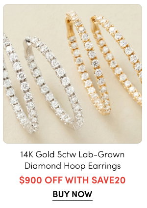 Peace Jewelers 14K Gold Lab-Grown Diamond Inside-Out Hoop Earrings  $900 Off with SAVE20