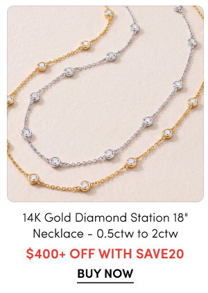 Morris & David 14K Gold Choice of Carat Weight Diamond Station 18" Necklace  $400+ Off with SAVE20