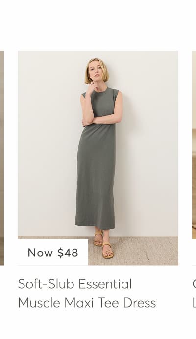 Soft-Slub Essential Muscle Tee Maxi Dress