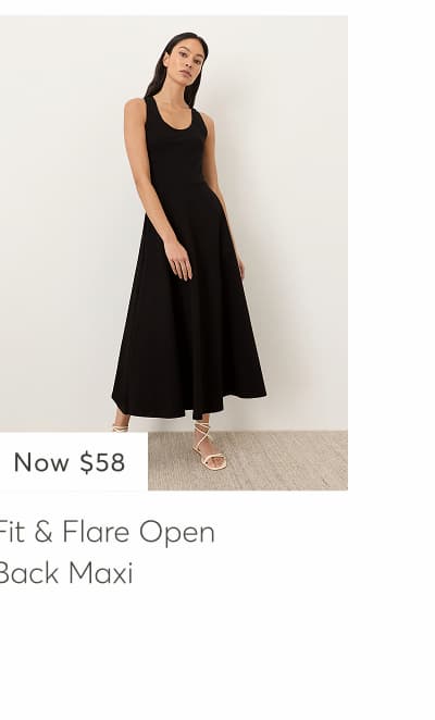 Fit & Flare Open Back Maxi Dress