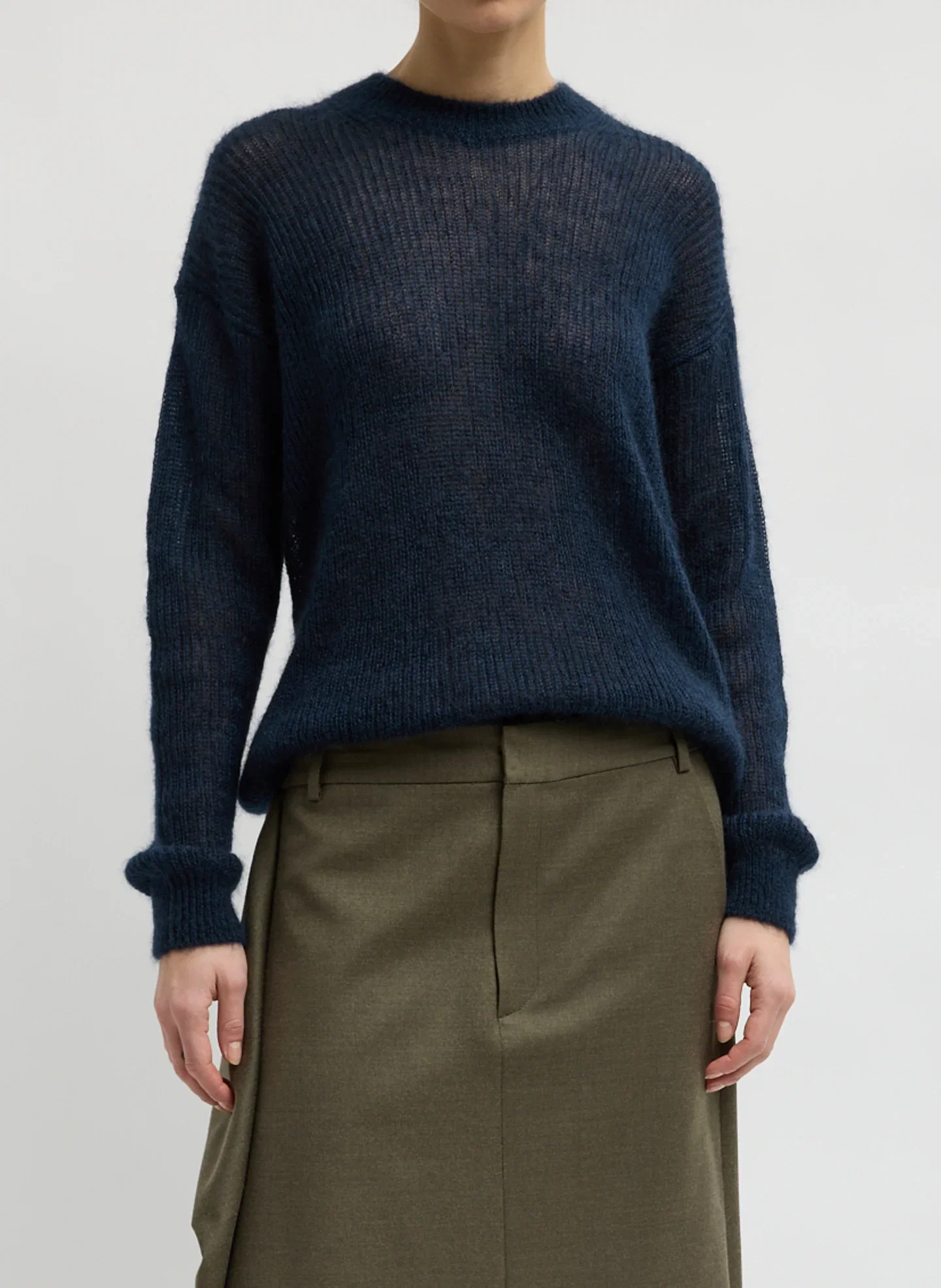 Image of Silk Mohair Crewneck Easy Pullover