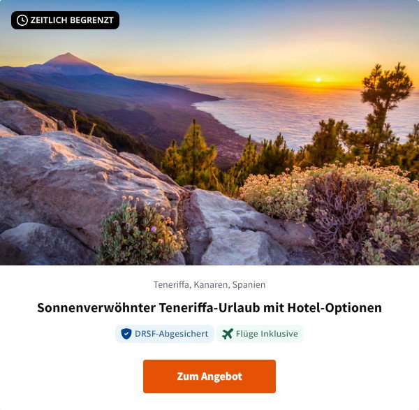 Sonnenverwöhnter Teneriffa-Urlaub mit Hotel-Optionen