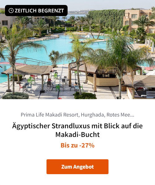 Ägyptischer Strandluxus mit Blick auf die Makadi-Bucht
