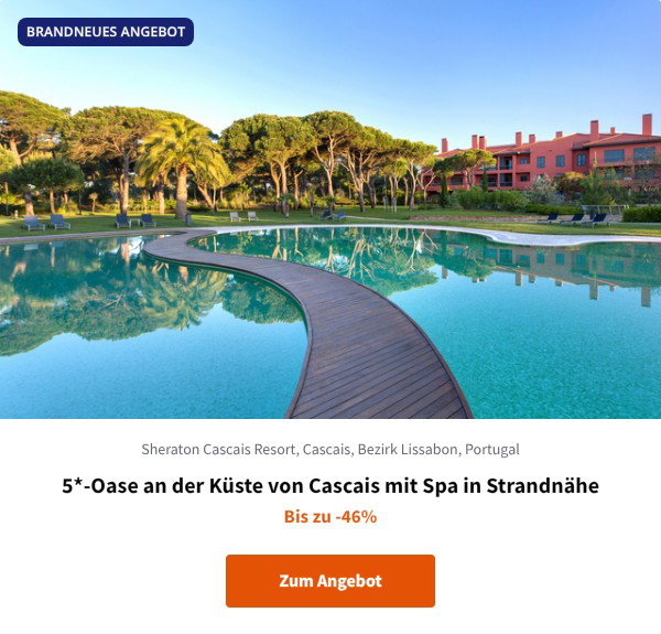 5*-Oase an der Küste von Cascais mit Spa in Strandnähe