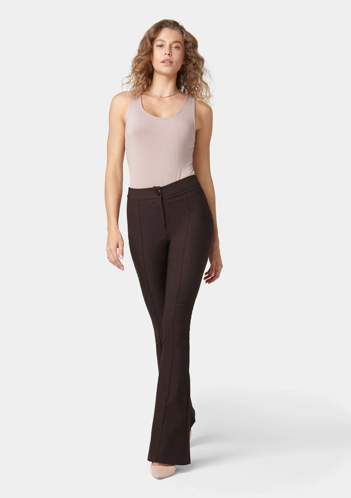 Image of Tall High Waist Flare Dress Pants