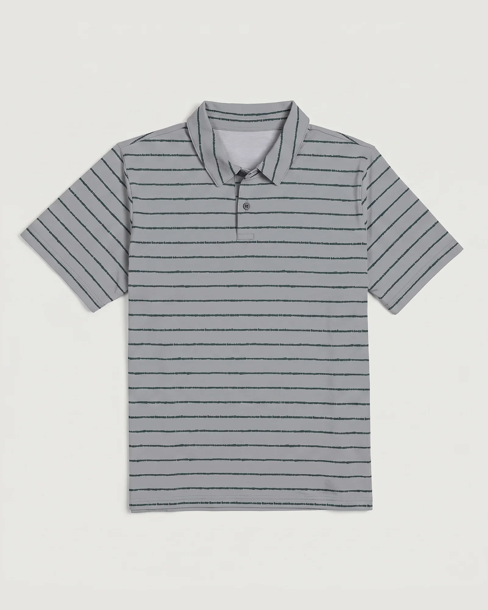 Image of Men's Elevate Polo - Dash Stripe Aspen Grey