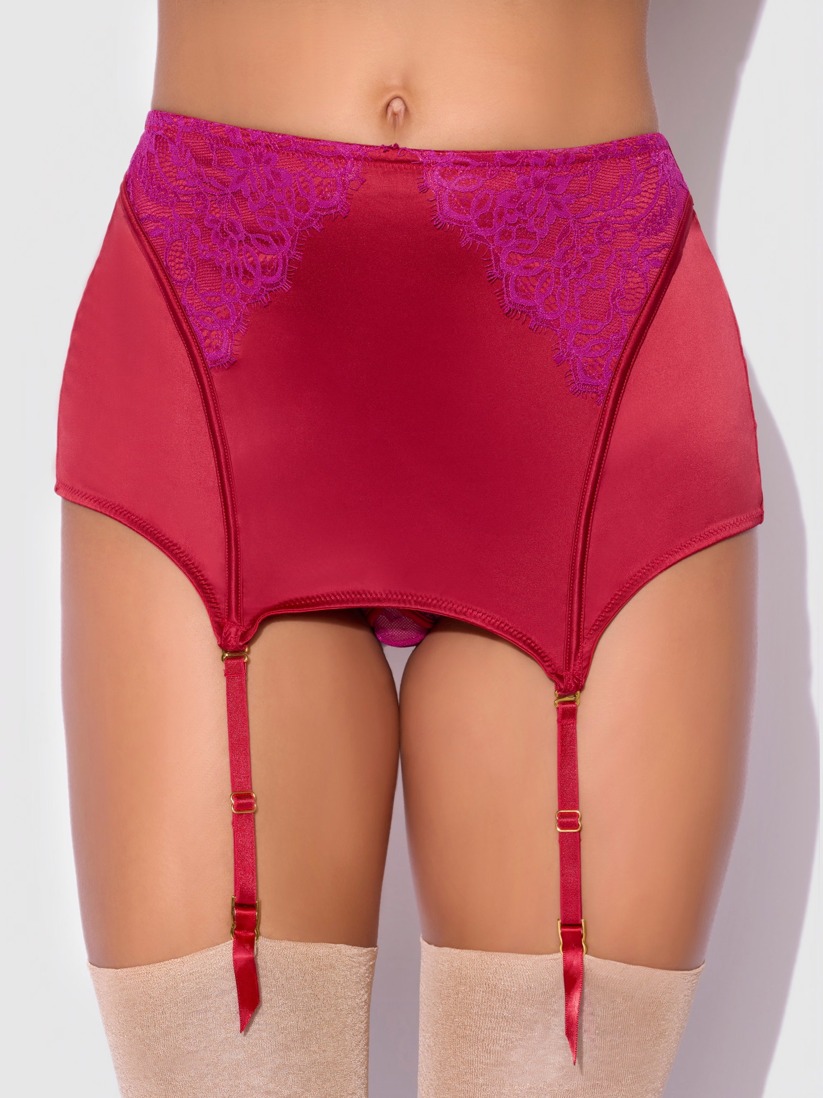 Image of Rosalind Lace & Satin Open Back Garter Skirt