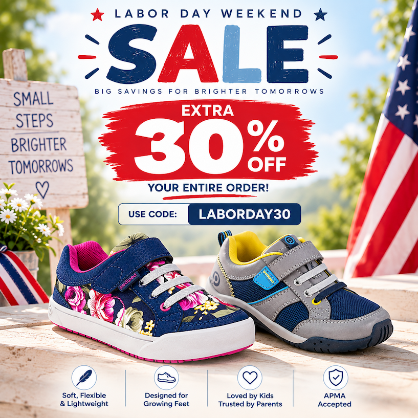 Big savings for little feet! Take an extra 30% off with code LABORDAY30.