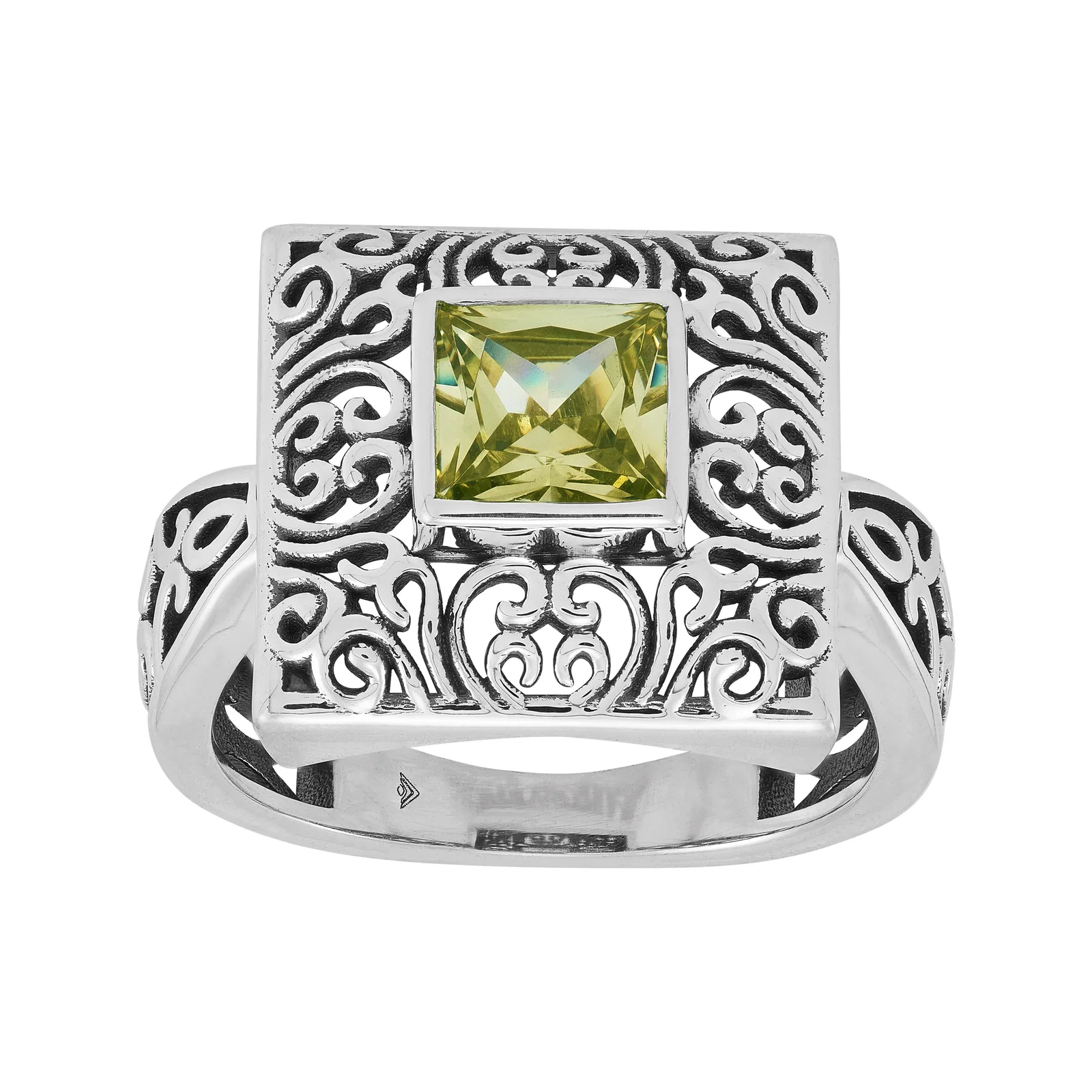 Grandiosity Ring, Green Cubic Zirconia