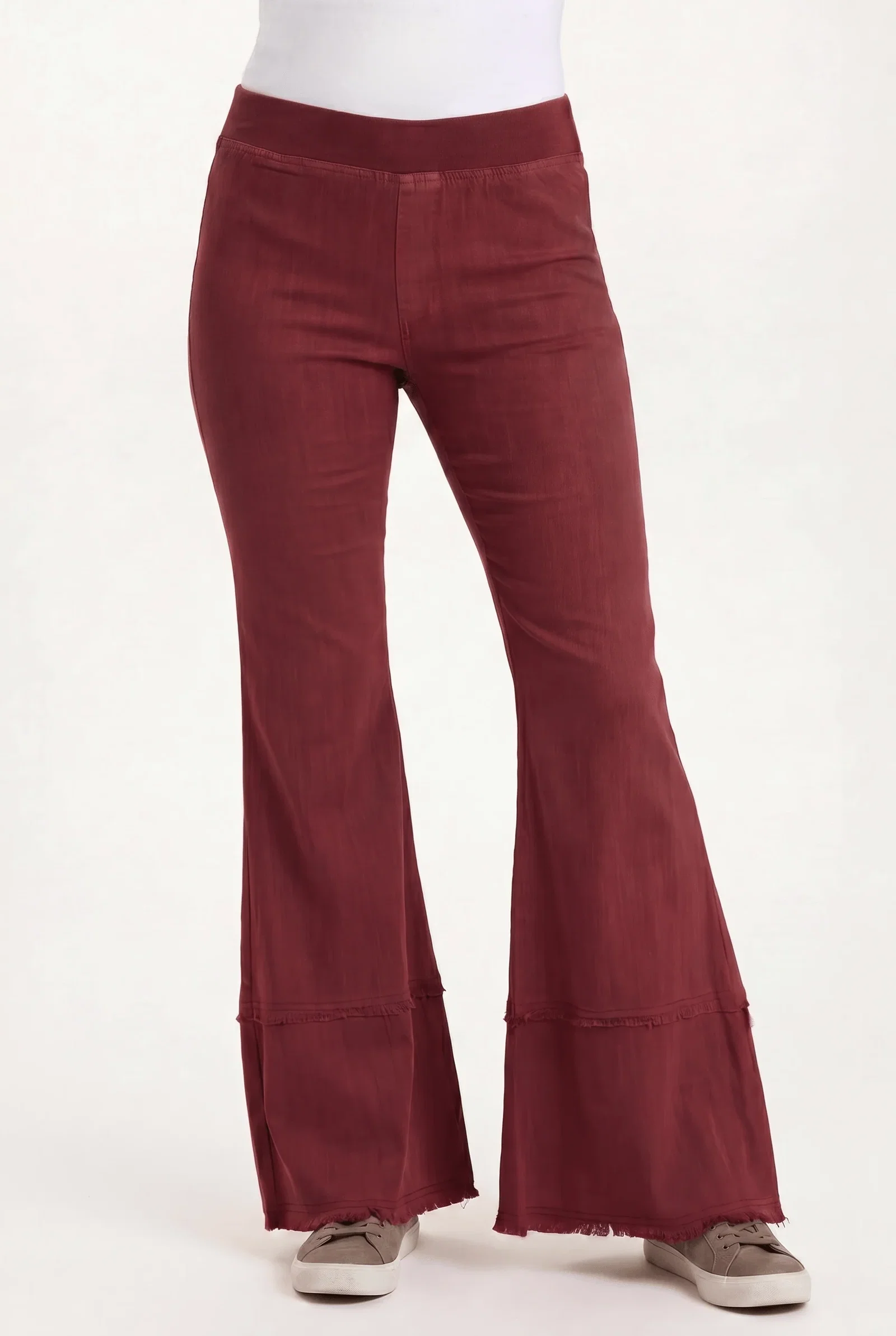 Image of Arrin Bell Flare Pull-Up Twill Pant