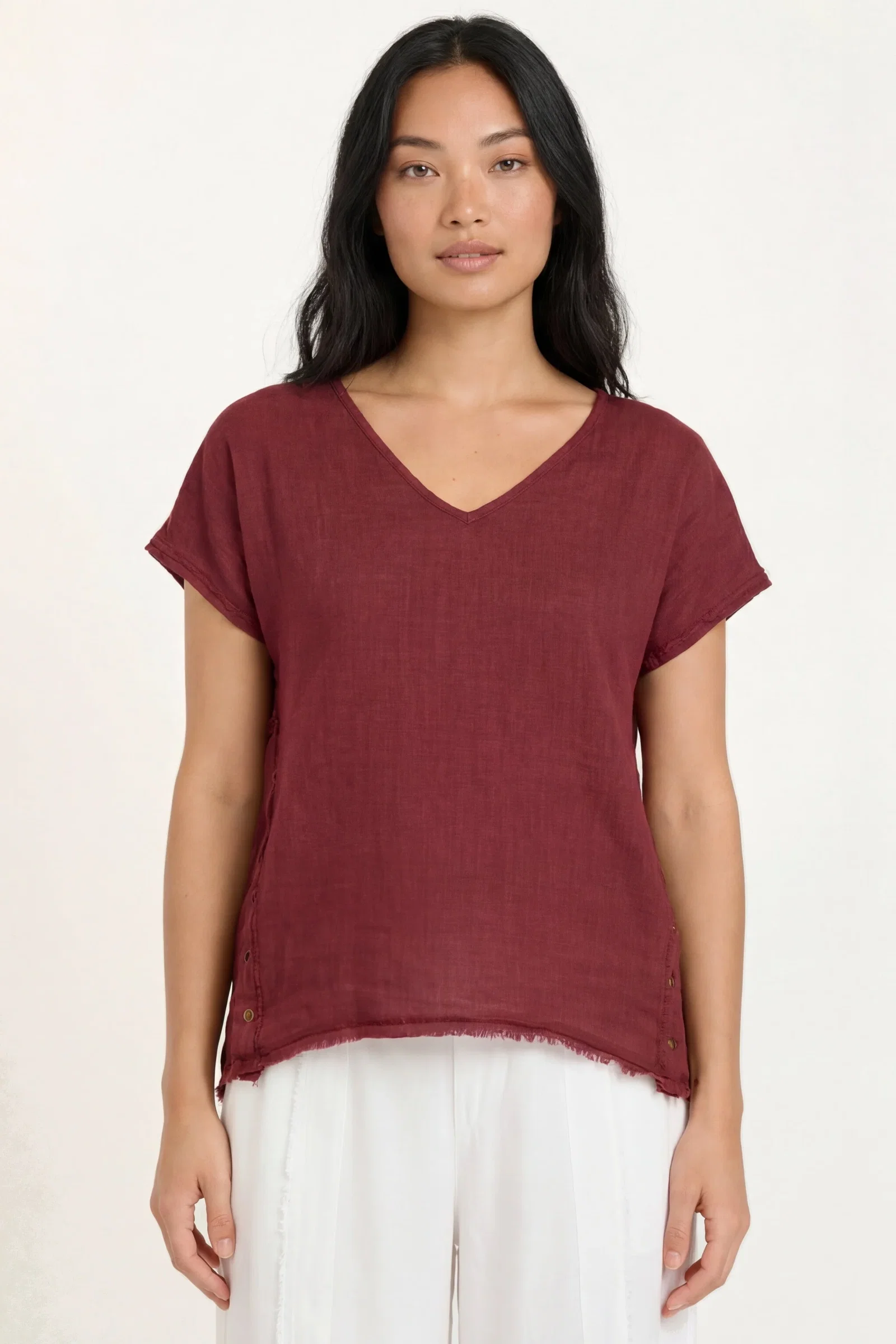 Image of Rian Linen Short Sleeve Top