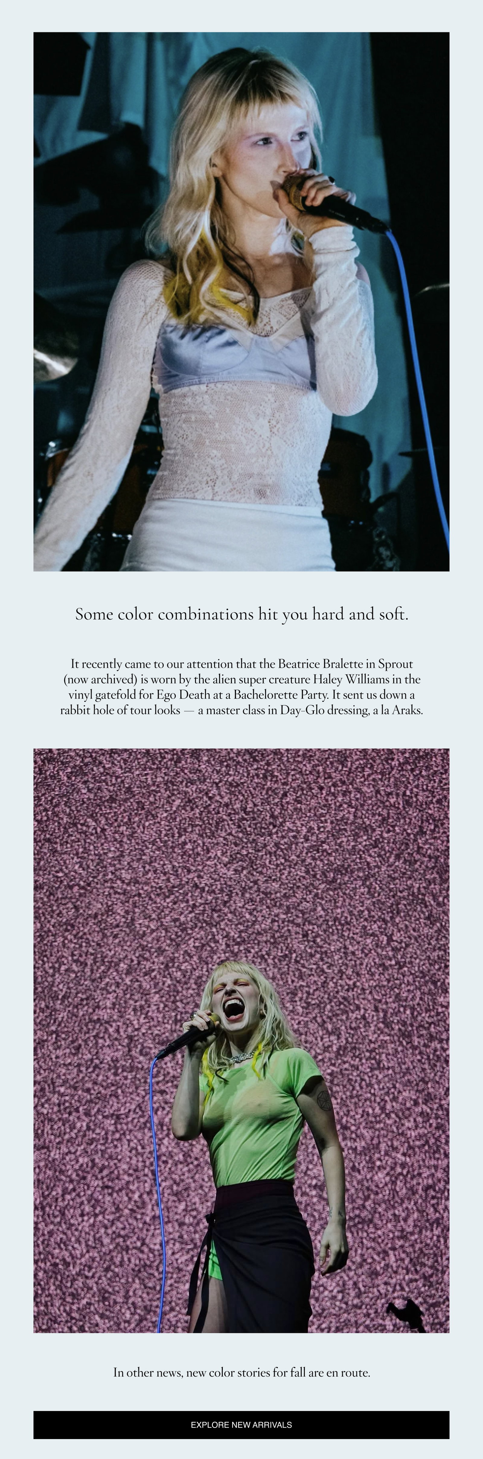 Some color combinations hit you hard and soft.