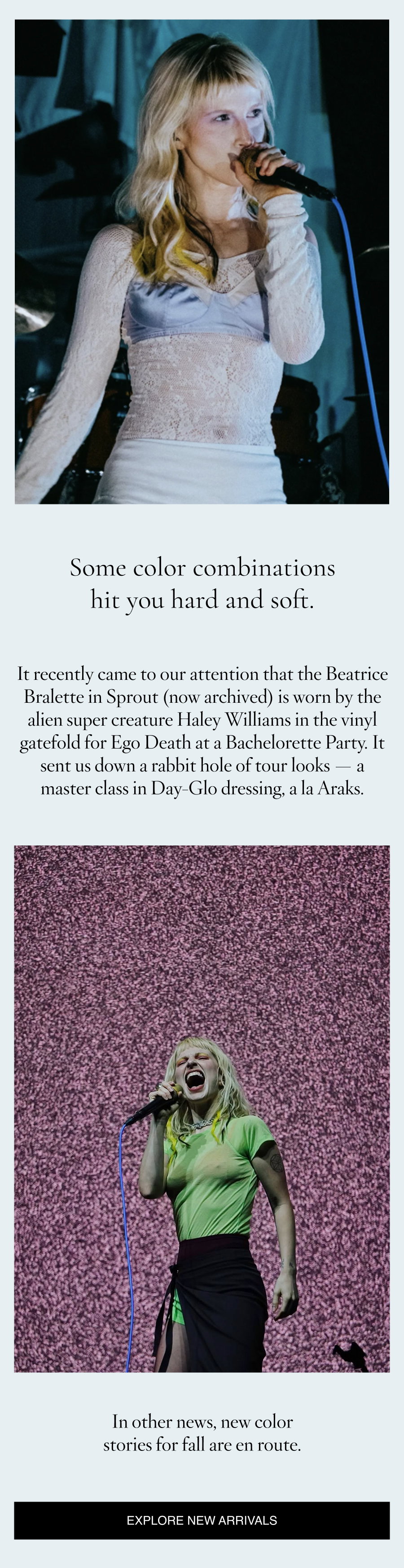 Some color combinations hit you hard and soft.