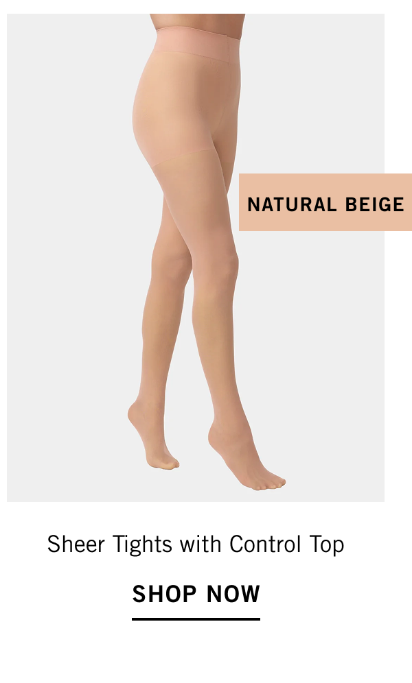 Natural Beige Sheer Tights with Control Top