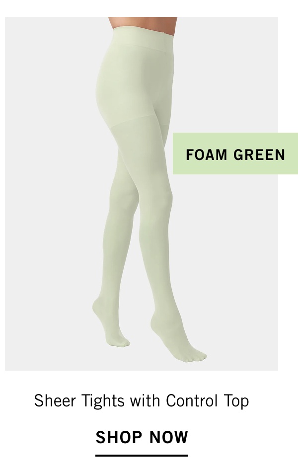Foam Green Sheer Tights with Control Top