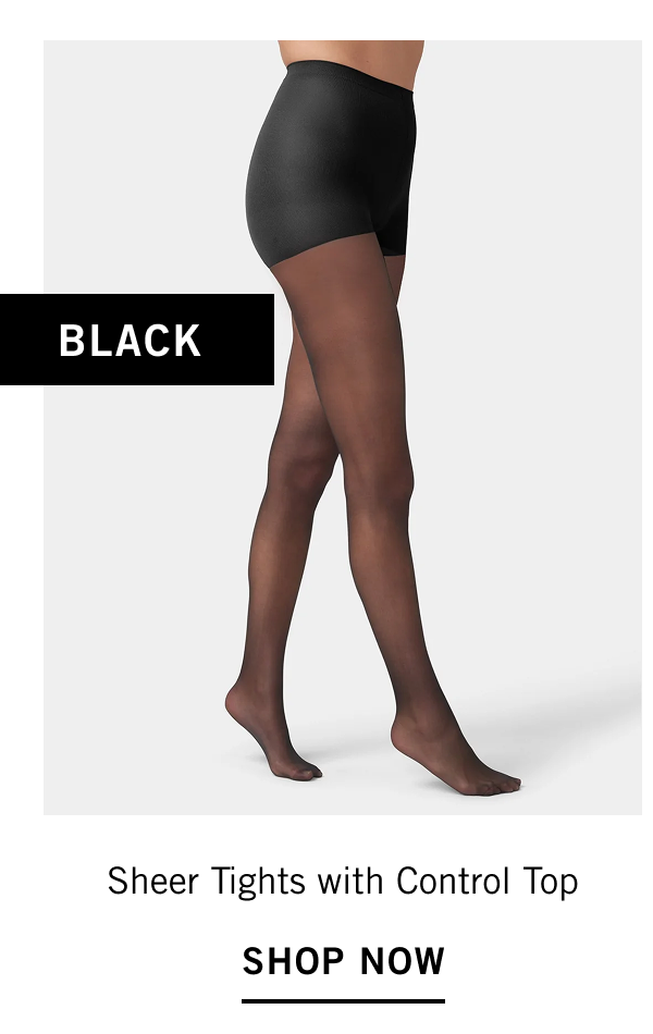Black Sheer Tights with Control Top 