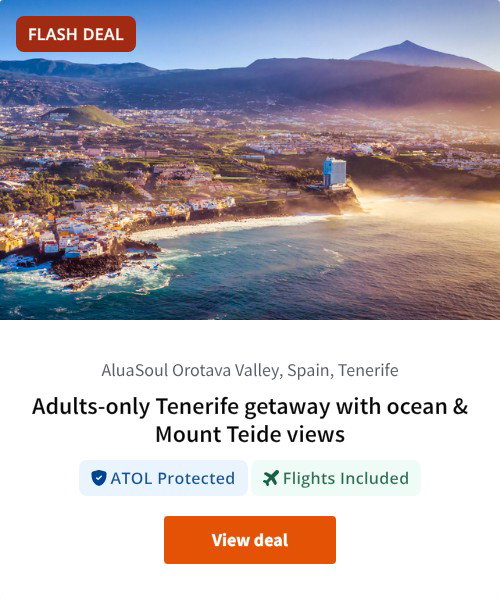 Adults-only Tenerife getaway with ocean &amp; Mount Teide views