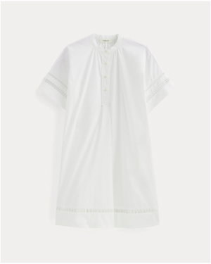 Image | The Lace Trim Popover Dress | White