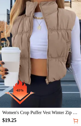 Women s Crop Puffer Vest Winter...