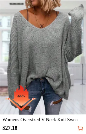 Womens Oversized V Neck Knit...