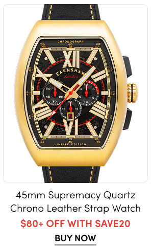 ES-8270-01 | Thomas Earnshaw Men's 45mm Supremacy Quartz Chronograph Leather Strap Watch – $80+ Off with SAVE20