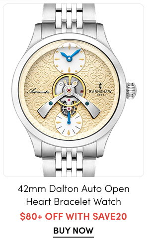 ES-8318-66 | Thomas Earnshaw Men's 42mm Dalton Automatic Open Heart Balance Bracelet Watch – $80+ Off with SAVE20