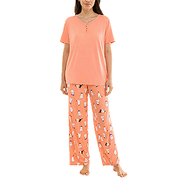 Jaclyn Women's Halloween 3-Piece PJ Set, Black