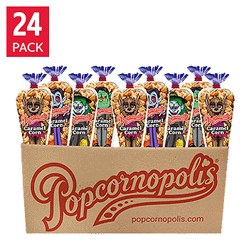Popcornopolis Halloween Monster 2.2 oz Caramel Corn Mini Cones, 24 count