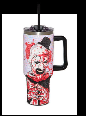 Art the Clown Bloody Rhinestone Tumbler 40 oz. - Terrifier