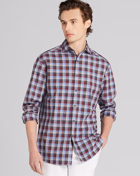 Classic Fit Check Button Up Shirt