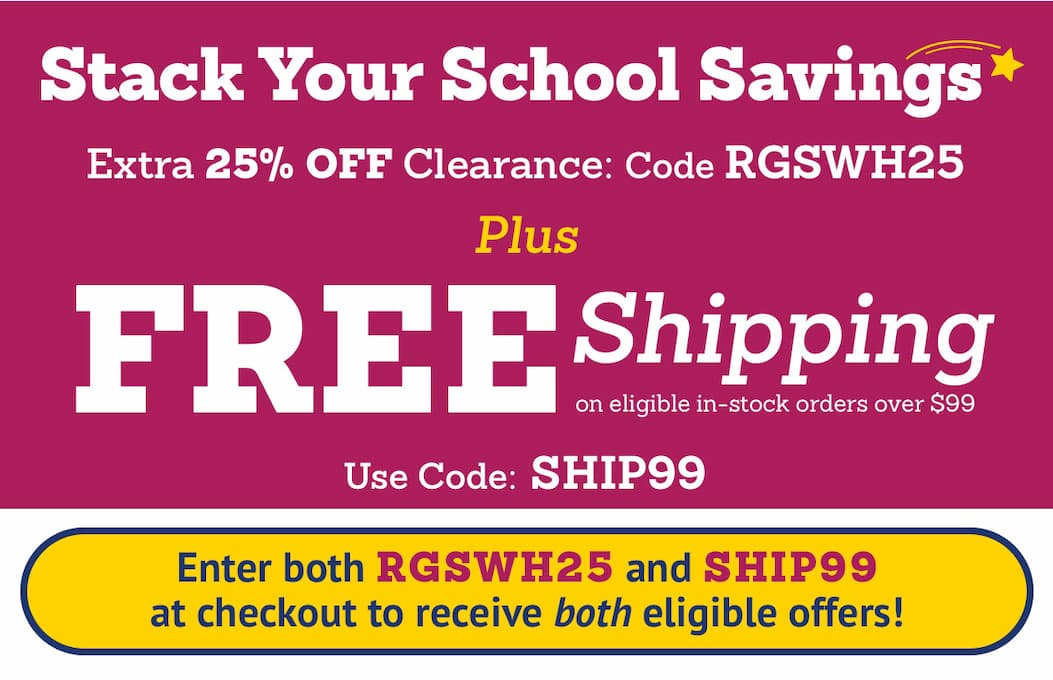 Save More! FREE Shipping - Use Code: SHIP 99. Enter both RGSW25 and SHIP99 AT CHECKOUT!
